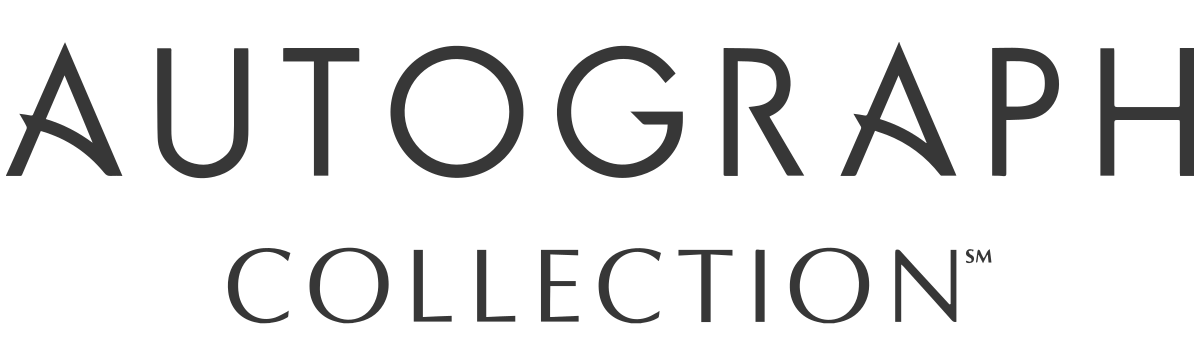 A black background with the words &ldquo;AUTOGRAPH COLLECTION&rdquo; in large gray letters. logo on footer section.